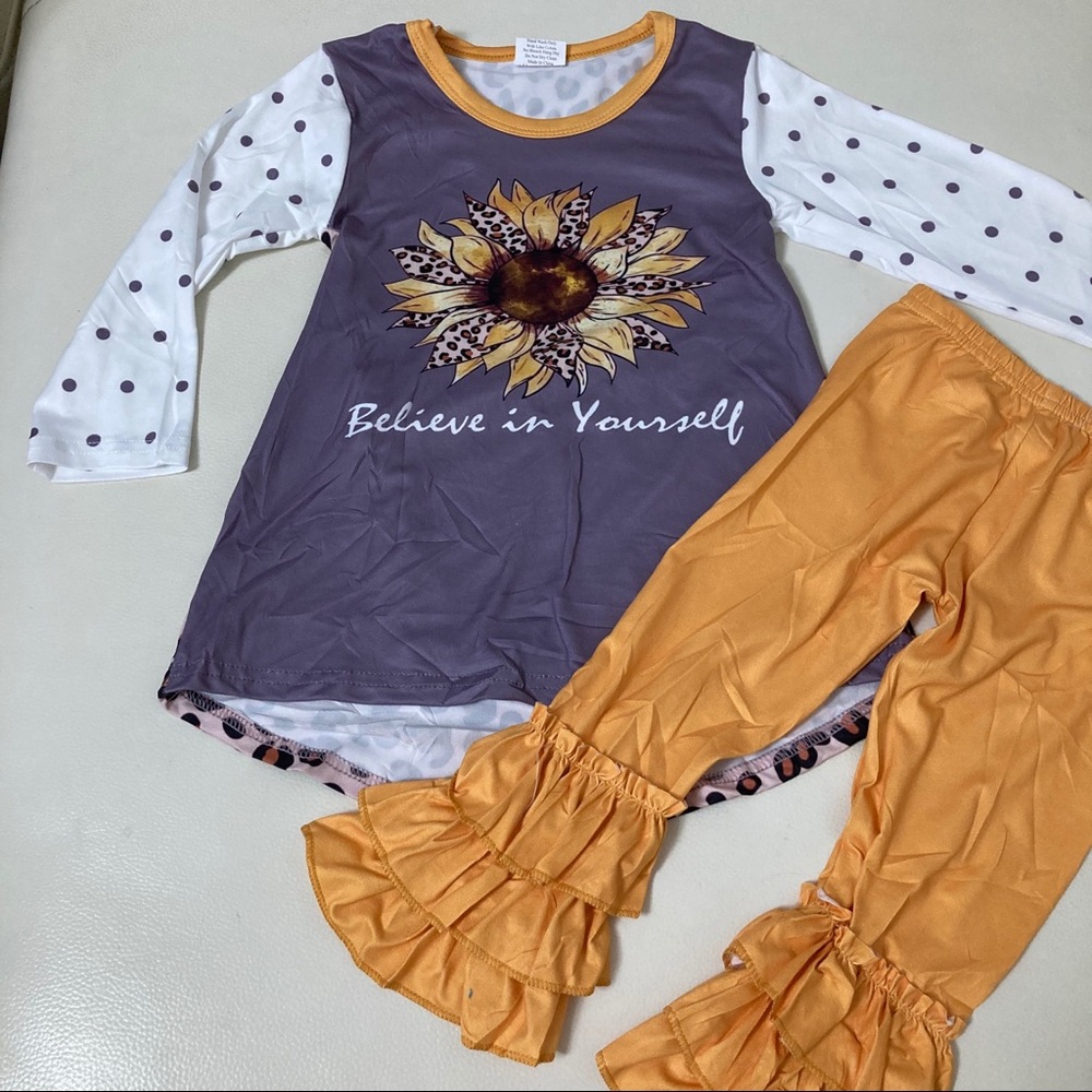 Boutique sunflower 🌻 believe in yourself cute set - Picture 2 of 6